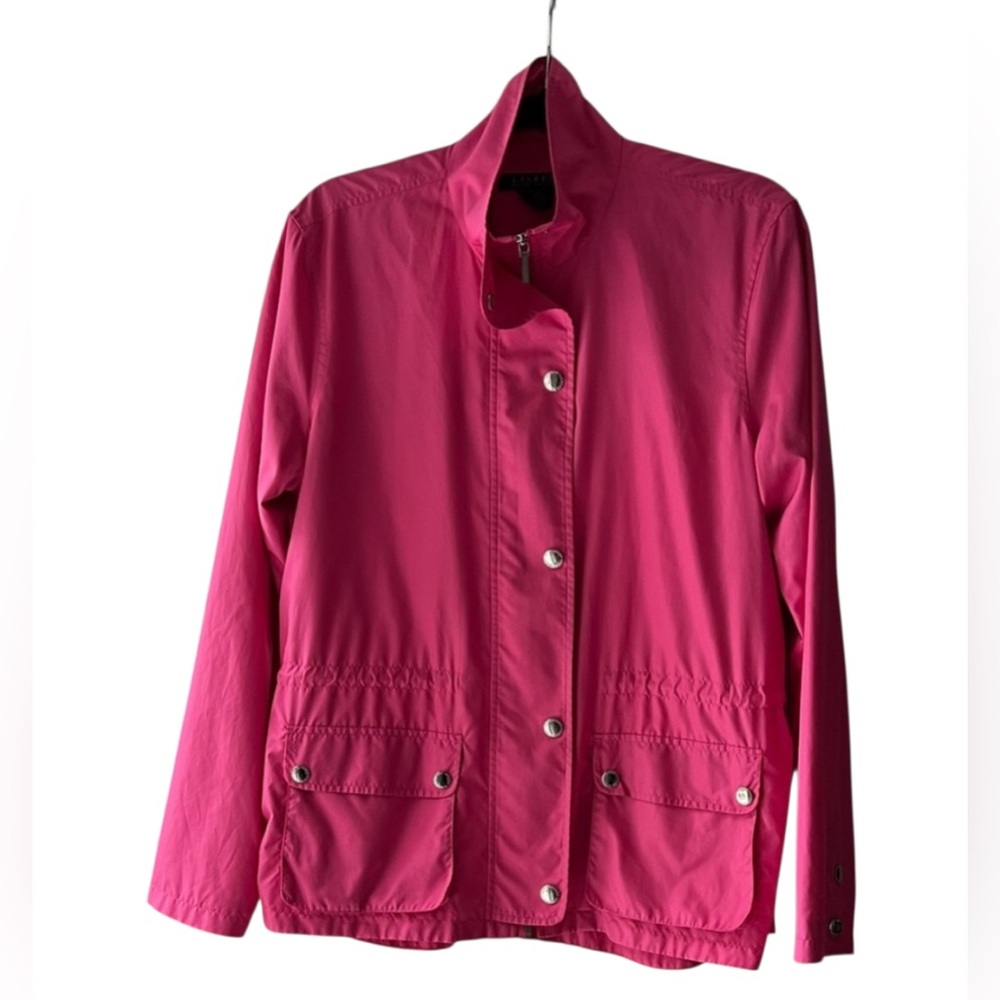 Lauren Ralph Lauren Women Petite Large Pink Lined Windbreaker Jacket - Picture 1 of 8